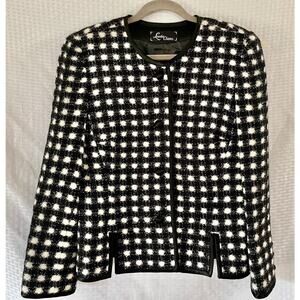 Lourdes Chavez Haute Couture 100% Pure Wool Tweed Blazer - Jacket S/M